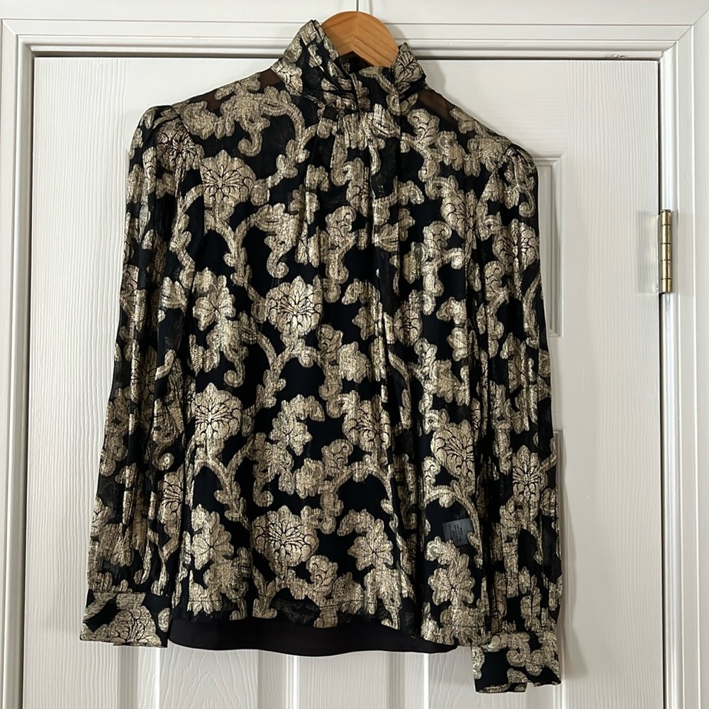 Black and gold blouse